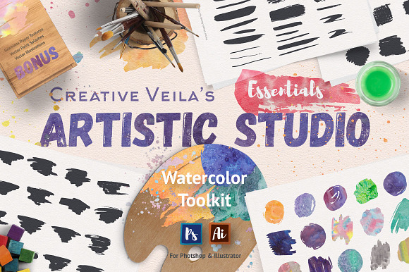Artistic Studio: Watercolor Toolkit in Photoshop Layer Styles - product preview 11