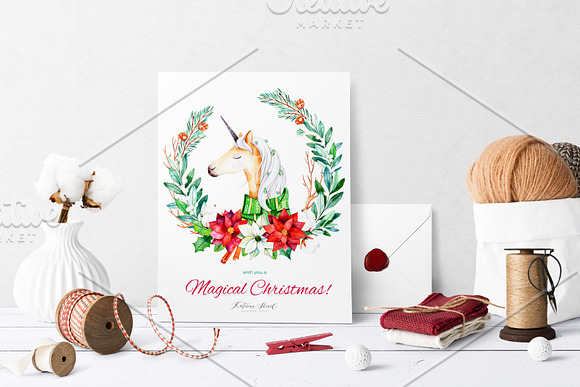 Christmas Unicorn. in Illustrations - product preview 5