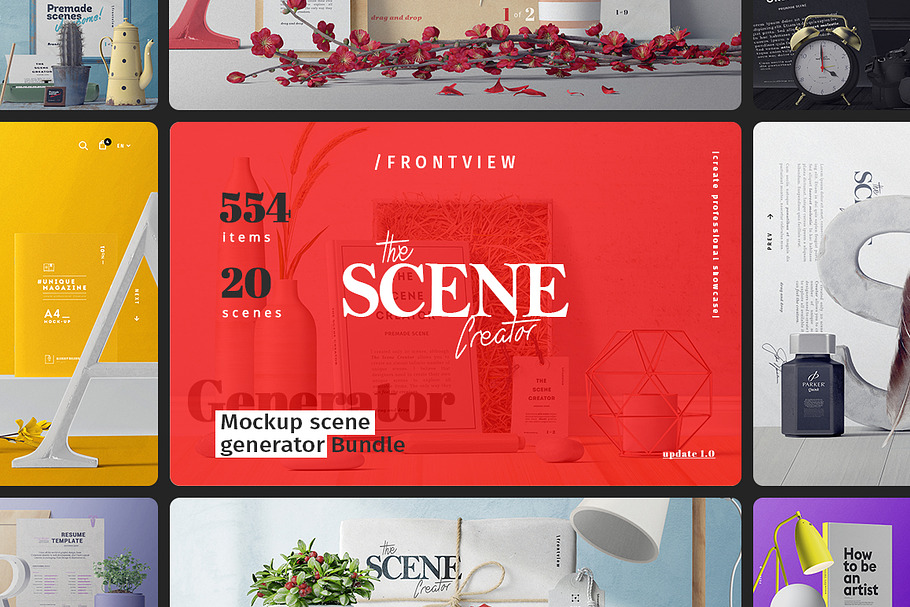 The Scene Creator | Frontview in Scene Creator Mockups - product preview 8