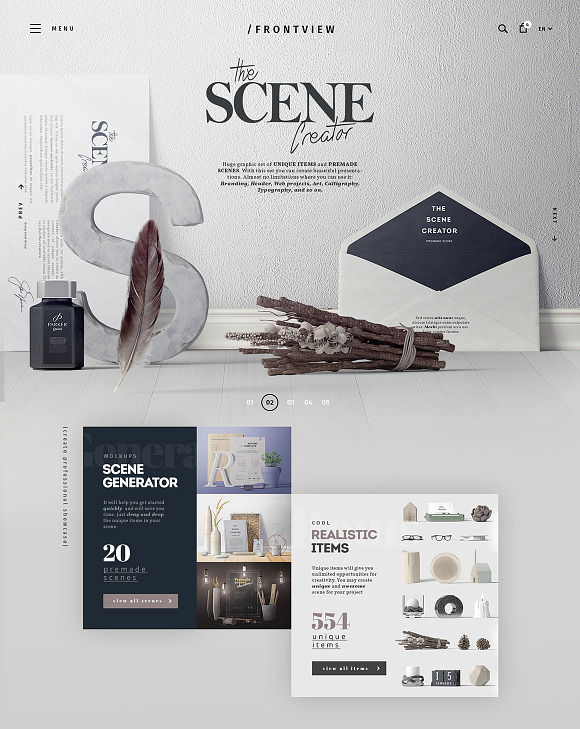 The Scene Creator | Frontview in Scene Creator Mockups - product preview 1
