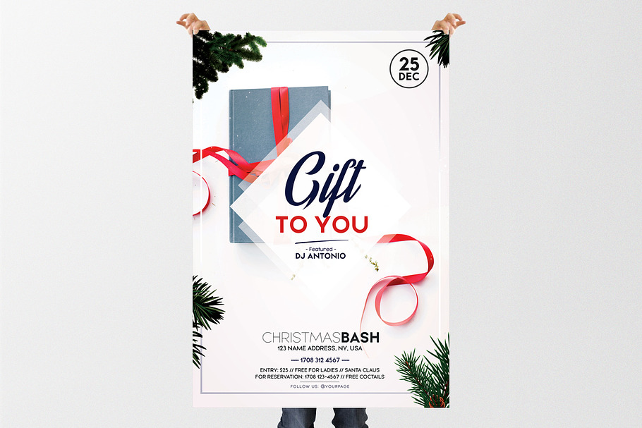Gift to You - Christmas PSD Flyer in Flyer Templates - product preview 8