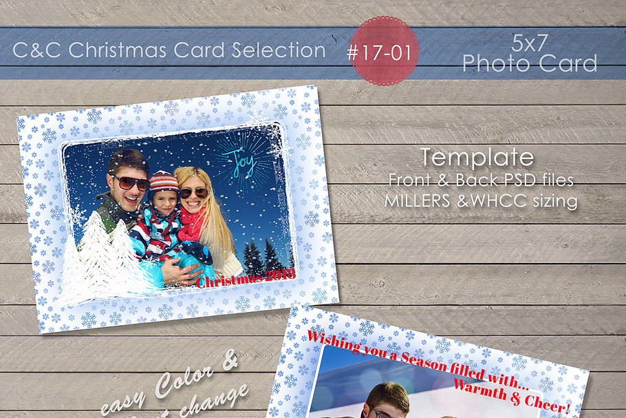 Christmas Photo Card 17-01 in Card Templates - product preview 8