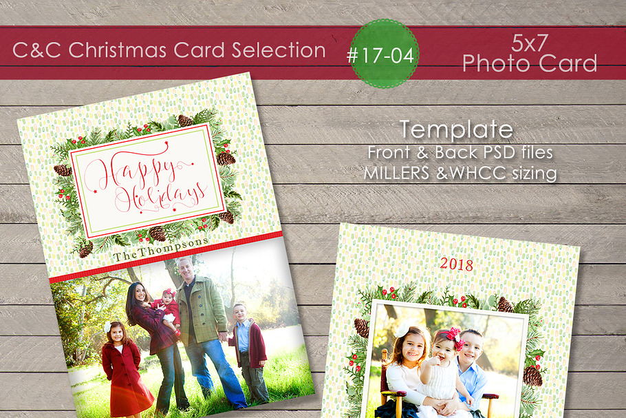 Christmas Photo Card 17-04 in Card Templates - product preview 8