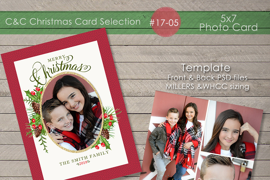 Christmas Photo Card 17-05 in Card Templates - product preview 8