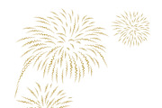 Gold fireworks on white background