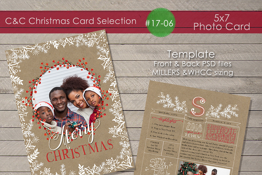 Year End Review Photo Card 17-06 in Card Templates - product preview 8