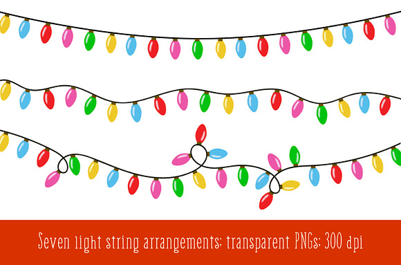 Christmas lights clipart in Illustrations - product preview 1