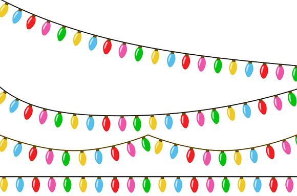 Christmas lights clipart in Illustrations - product preview 2