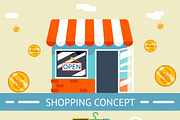 Shopping Concept and Icons Designs