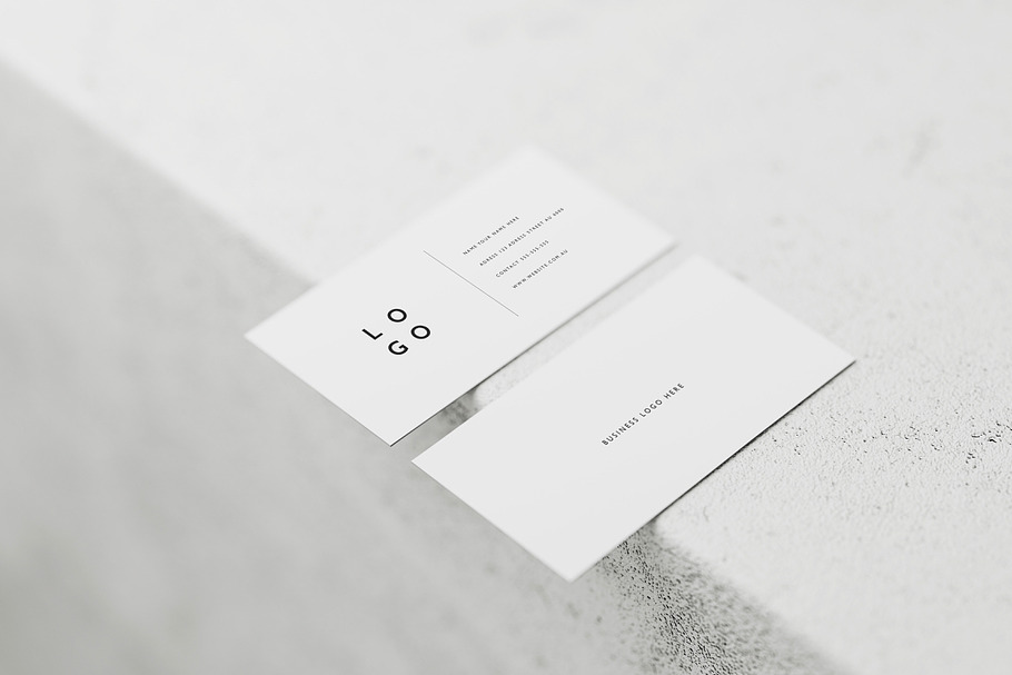 5 White Business Card Mockups in Print Mockups - product preview 8