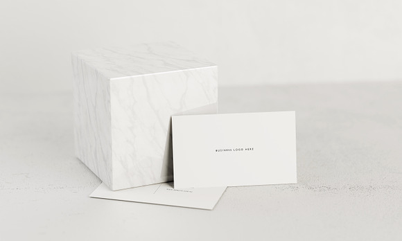 5 White Business Card Mockups in Print Mockups - product preview 2