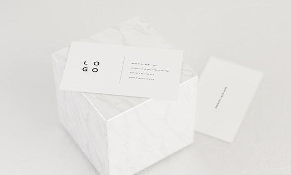 5 White Business Card Mockups in Print Mockups - product preview 4