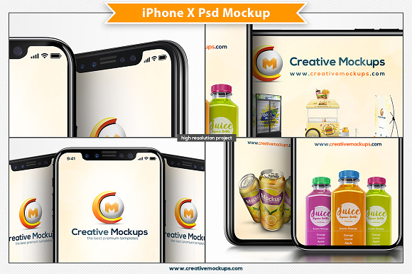 iPhone X Psd Mockup in Mobile & Web Mockups - product preview 3