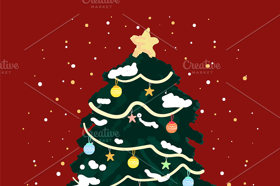 Christmas greeting card vector