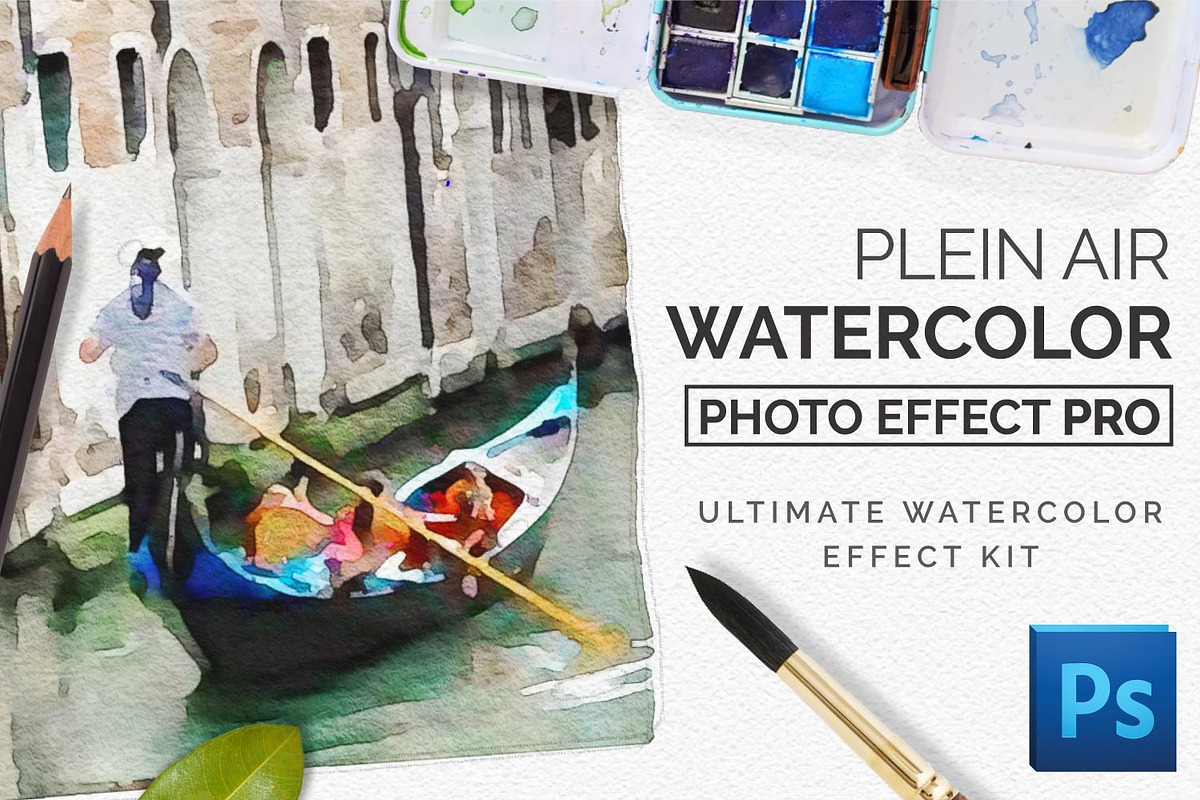 PleinAir Watercolor Photo Effect Kit in Photoshop Plugins - product preview 8