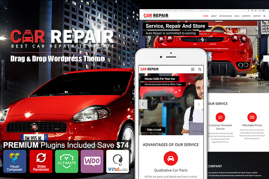 Car Repair - Auto Mechanic Wordpress in WordPress Business Themes - product preview 8