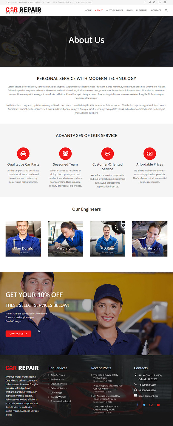 Car Repair - Auto Mechanic Wordpress in WordPress Business Themes - product preview 2