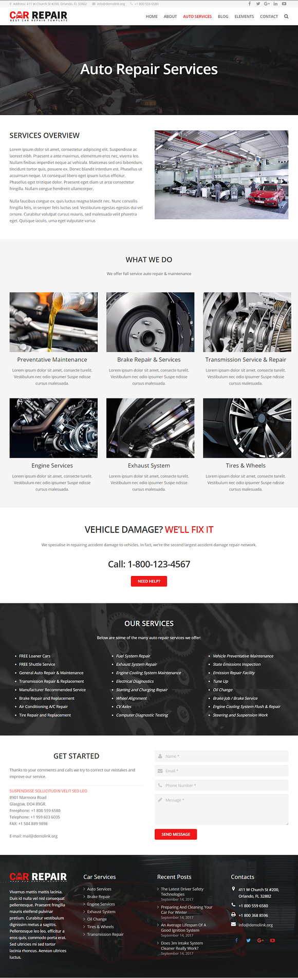 Car Repair - Auto Mechanic Wordpress in WordPress Business Themes - product preview 3