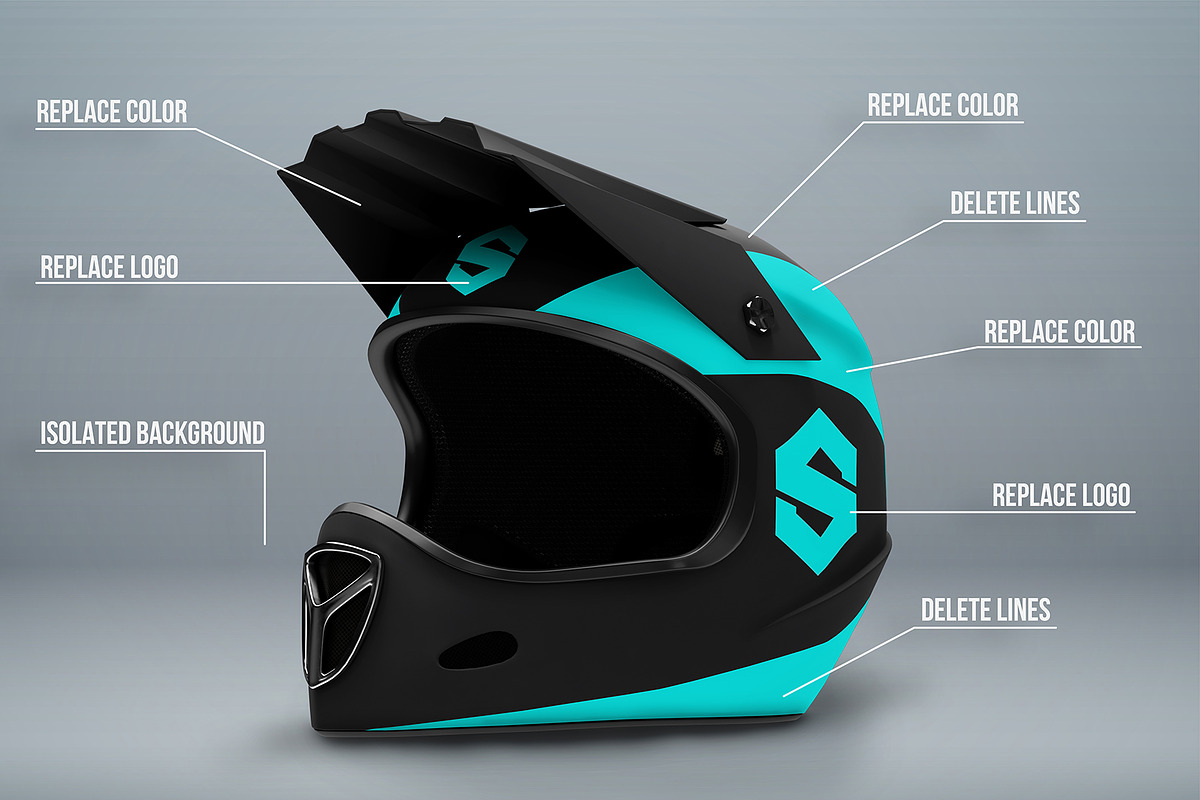 Fullface Motorcycle Helmet Mockup in Product Mockups - product preview 8