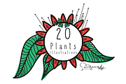 20 Plants Illustrations - Vector Art
