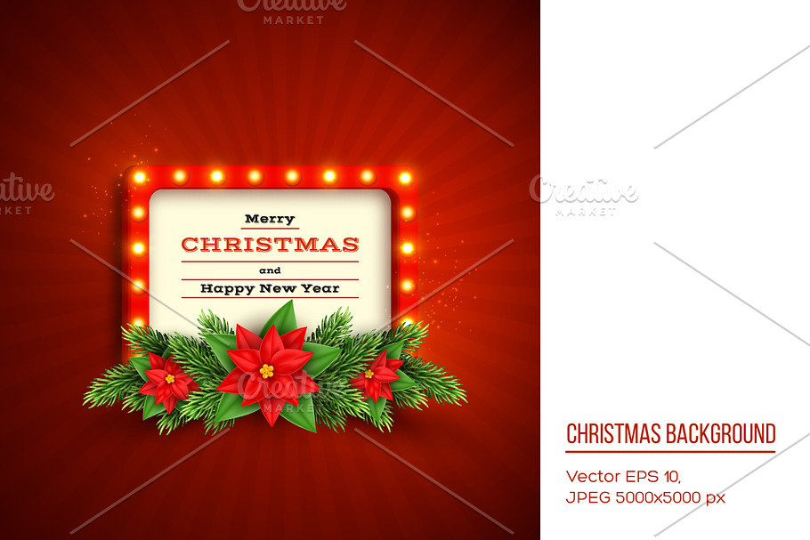 Retro Christmas holiday background. in Illustrations - product preview 8