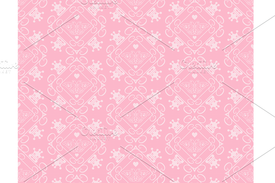 pink vector seamless pattern in Patterns - product preview 8