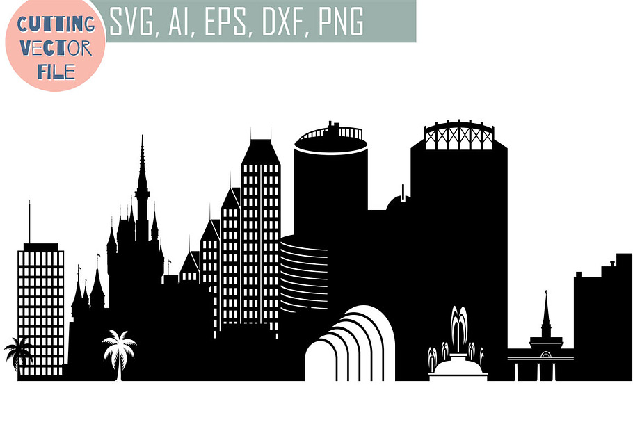 Orlando vector Florida USA skyline in Illustrations - product preview 8
