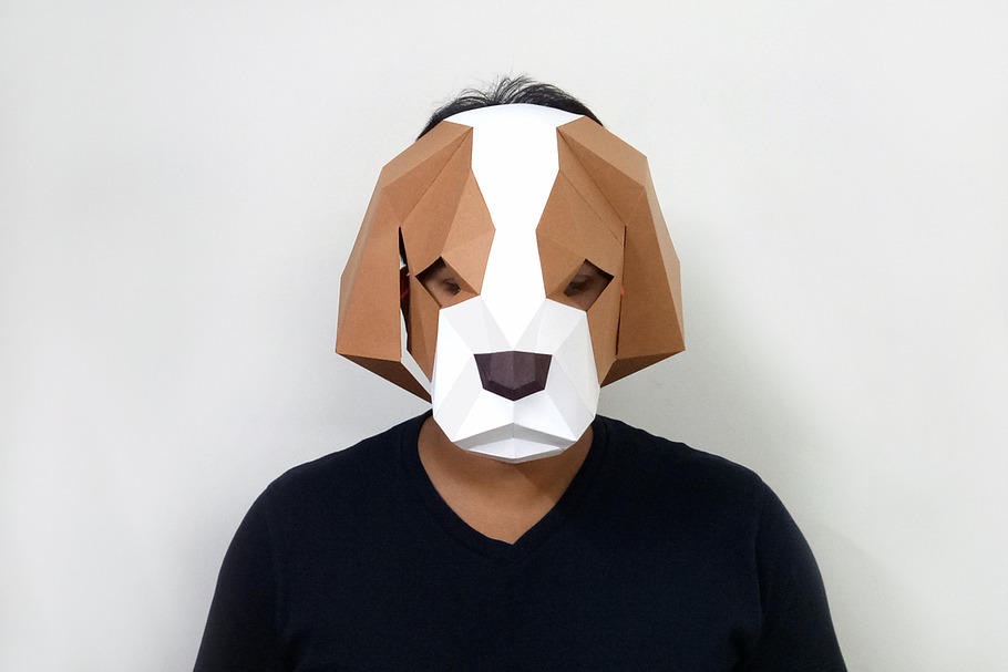 DIY Spaniel Mask - 3d papercraft in Templates - product preview 8