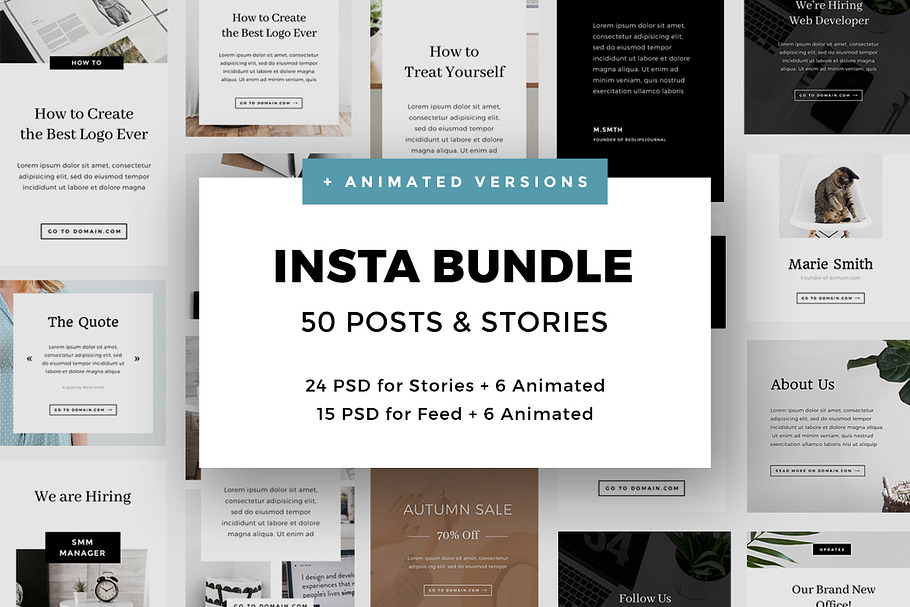 50 Posts & Stories PSD for Instagram in Instagram Templates - product preview 8