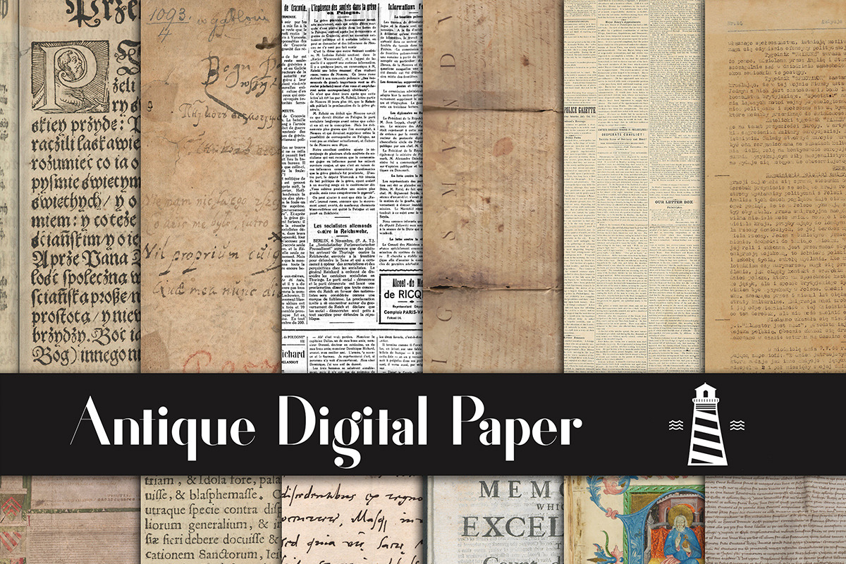 Antique Digital Paper in Graphics - product preview 8