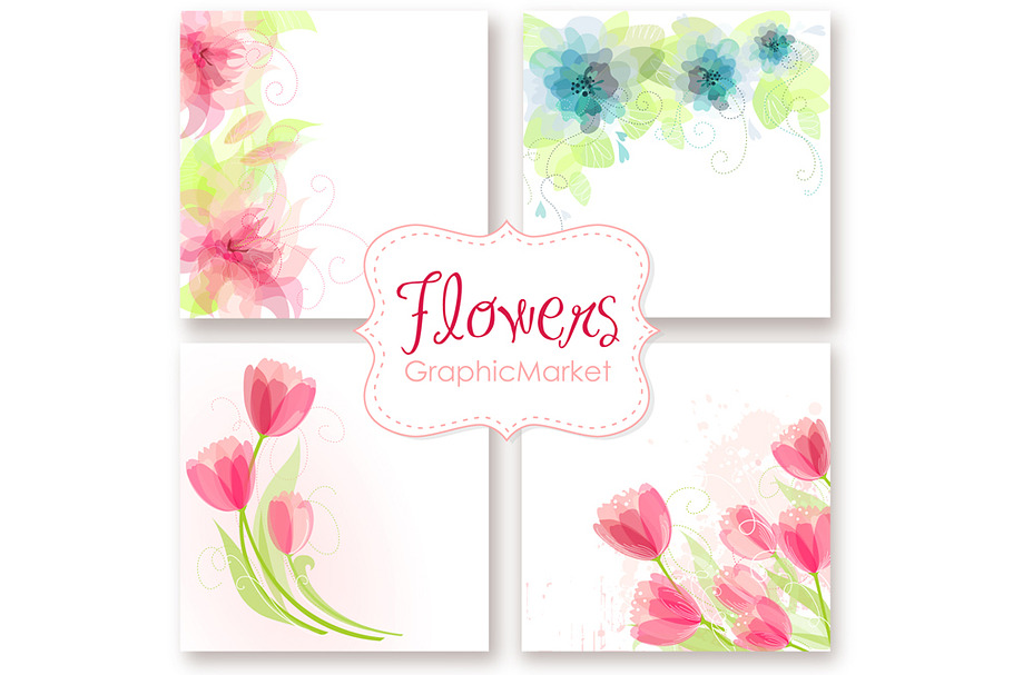 Wedding Floral Card Templates