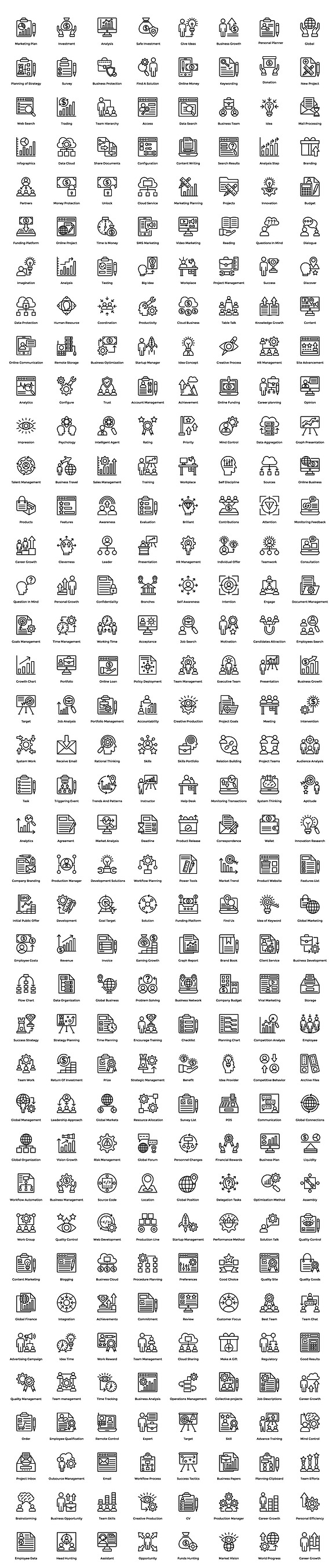 624 Project Management Icons in Graphics - product preview 2