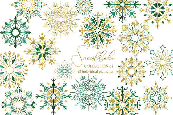 Snowflakes Clipart Collection 02 