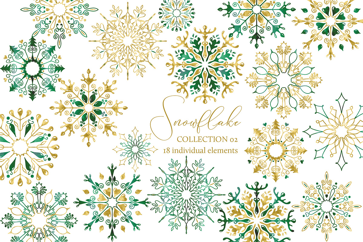 Snowflakes Clipart Collection 02  in Objects - product preview 8