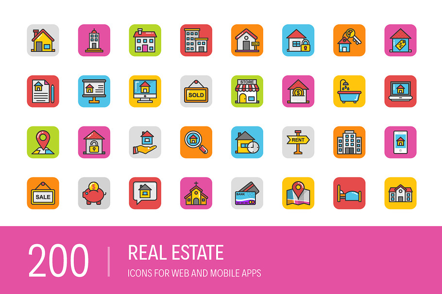 200 Real Estate Icons