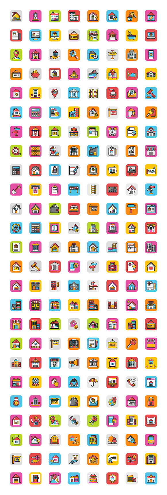 200 Real Estate Icons in Graphics - product preview 1