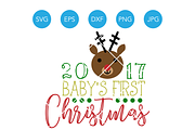 Babys First Christmas Deer SVG