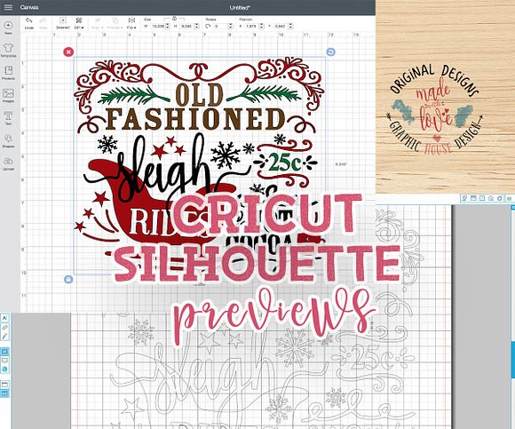 Sleigh Rides Cut File (SVG, DXF, PNG in Illustrations - product preview 1
