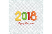 Happy New Year 2018 abstract design template.