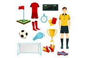 Vector icons for soccer or football sport game