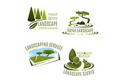 Vector icons gardening landscape design company