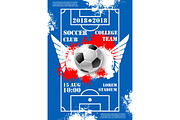 Soccer game college team football vector poster