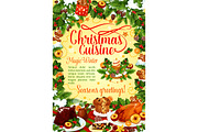 Christmas winter holiday banner of New Year dishes