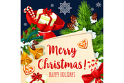 Merry Christmas holiday vector greeting card