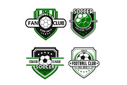 Vector icons for soccer team football fan club