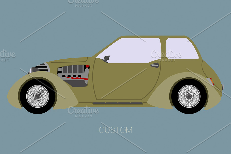old classical sport car in Illustrations - product preview 8