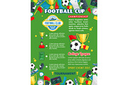 Soccer college team football cup vector poster