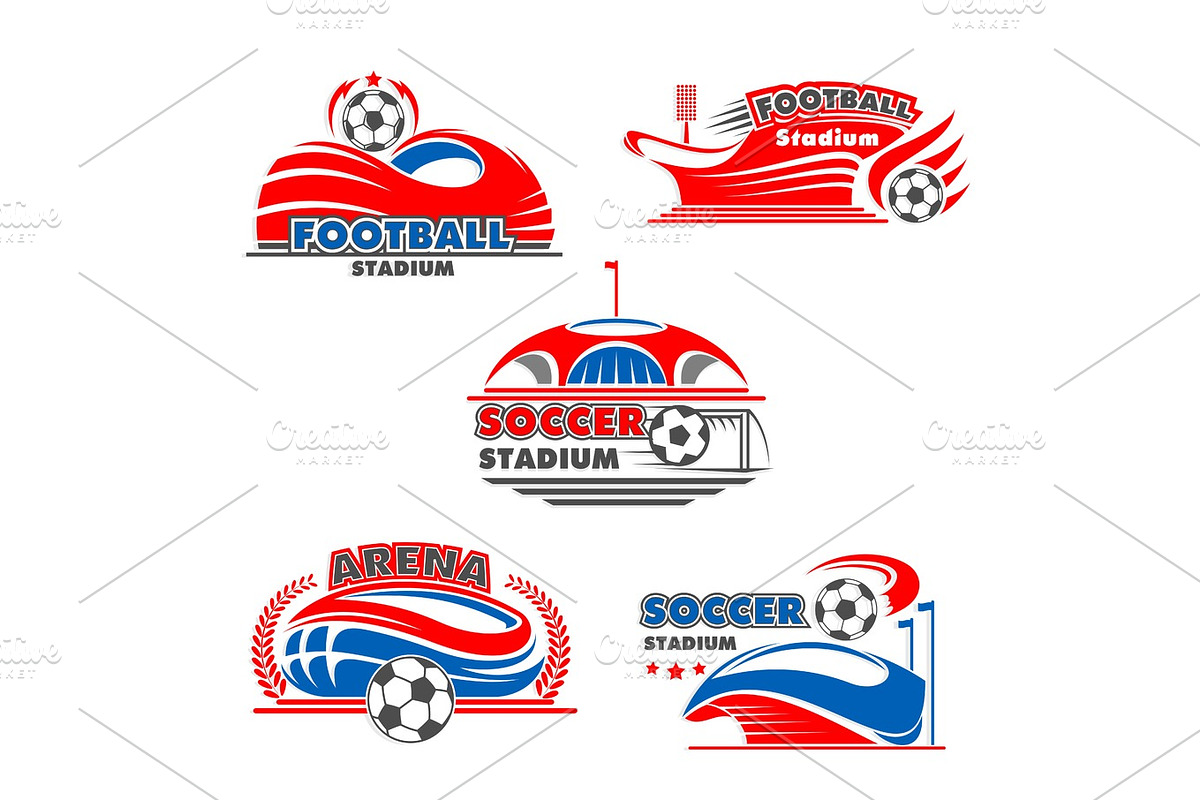 Vector icons of soccer arena or football stadium in Illustrations - product preview 8