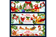 Christmas holidays wish vector greeting banners