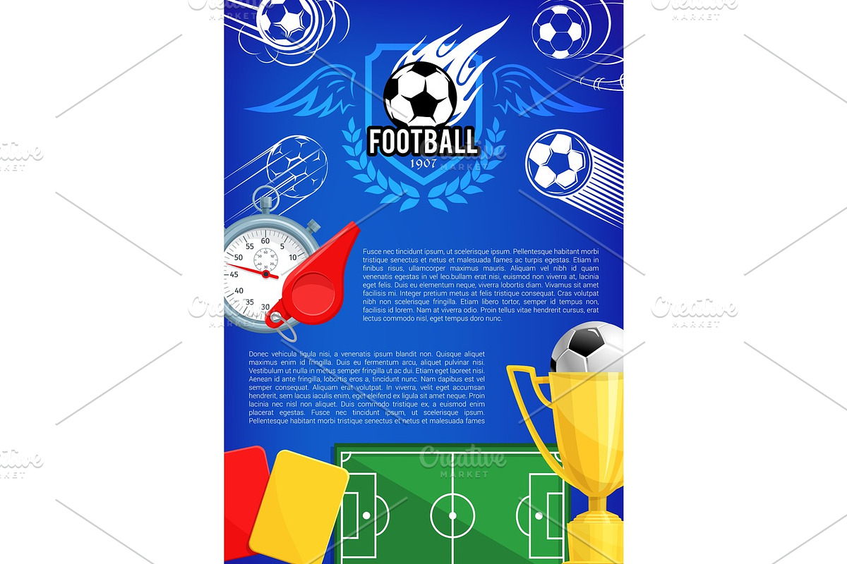 Vector poster for football championship cup in Illustrations - product preview 8